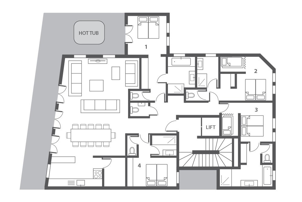 Colibri Uno Morzine Floor Plan 1